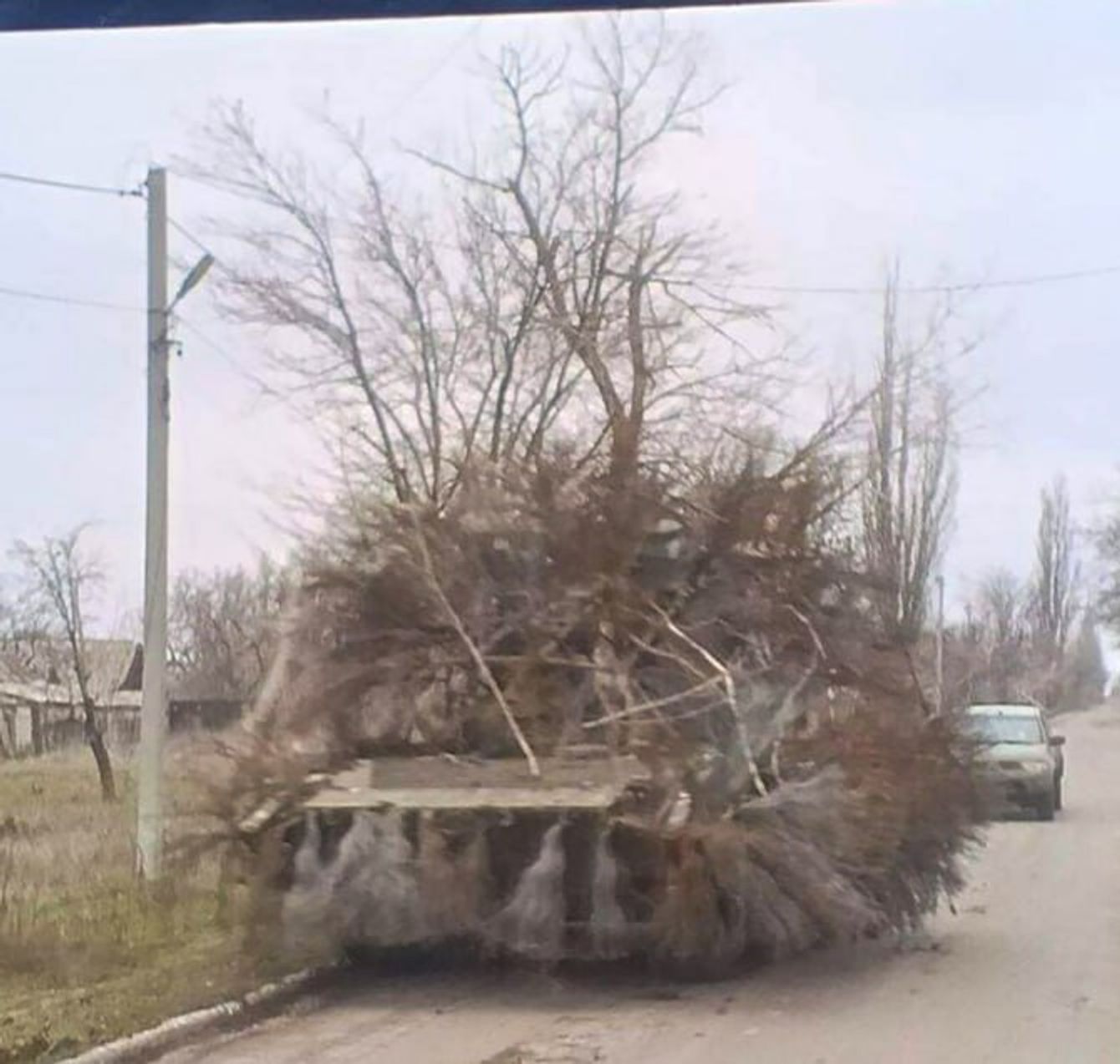 Российская БМП-2 в защитном «обвесе» под условным наименованием «икебана»