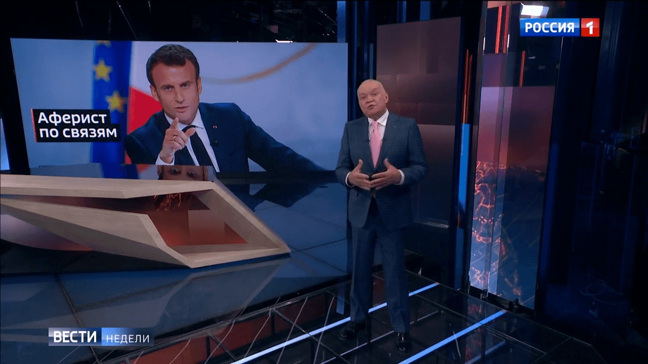 Russian propaganda presents Macron statement as a trick to divert attention from his wife