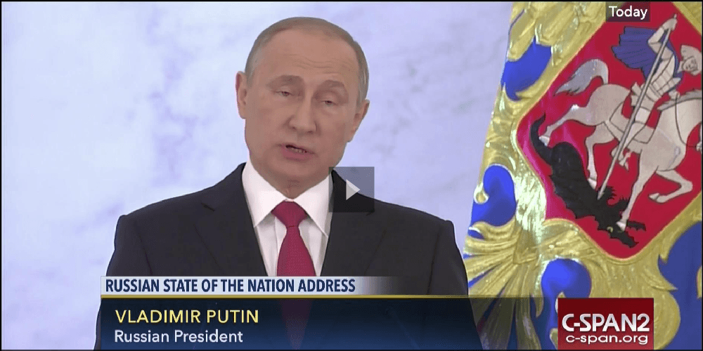 Почти правда: Послание Путина парламенту показал «правительственный телеканал США»