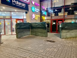 Reinforcements outside a shopping center