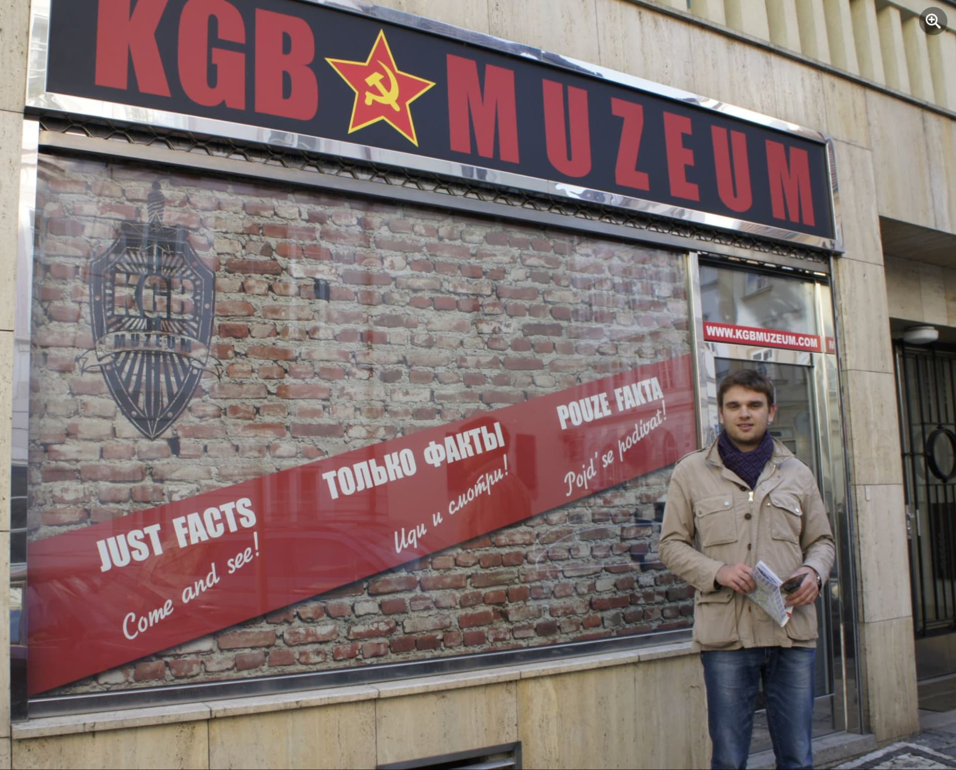 Kirill Griaznov in front of the now-closed KGB Museum in Prague, Czech Republic, posted on his Facebook page on March 22, 2012.