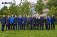 Dolgov pictured in the back row of an environmental event hosted by Gazprom Gas Motor Fuel in St. Petersburg.