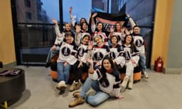 The Buran supporters group with Olga Tkacheva pictured in the middle