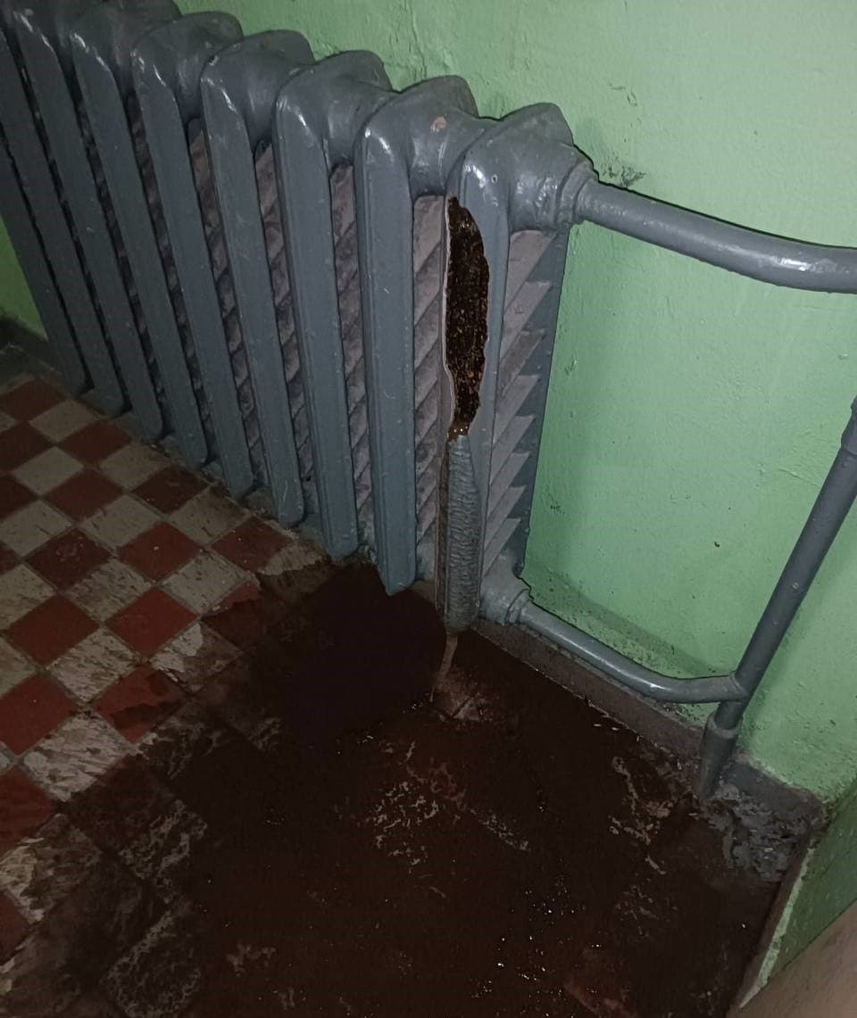 Лопнувшая батарея в Подмосковье