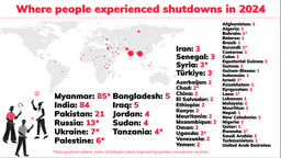 Страны, где происходили шатдауны в 2024 г.