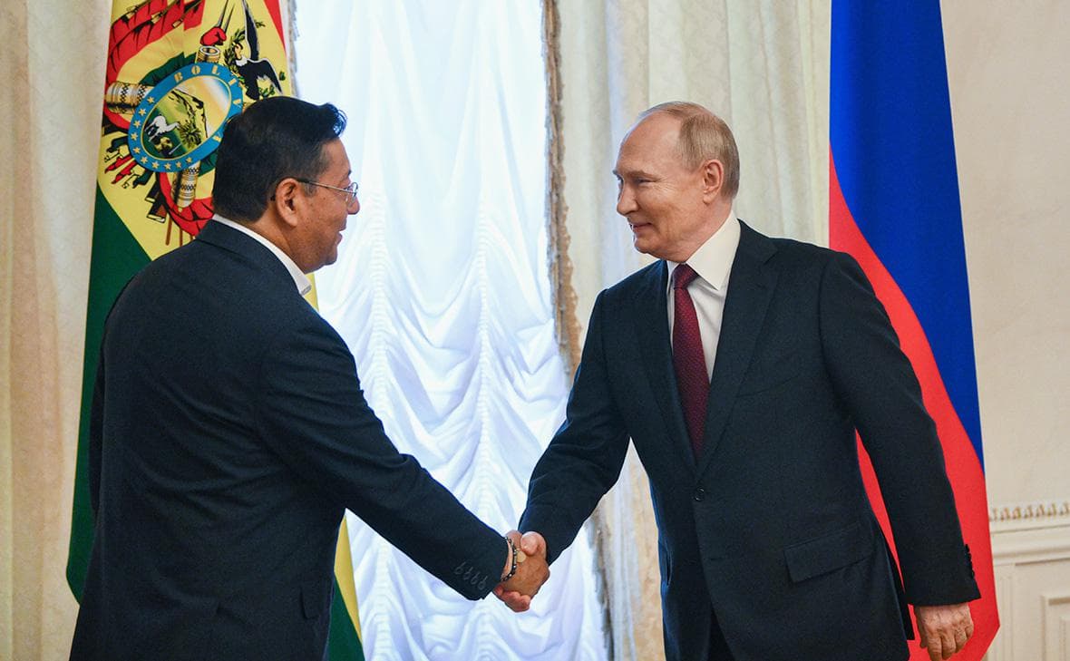 Однопартиец Моралеса и его конкурент в борьбе за власть Луис Арсе на встрече с Путиным