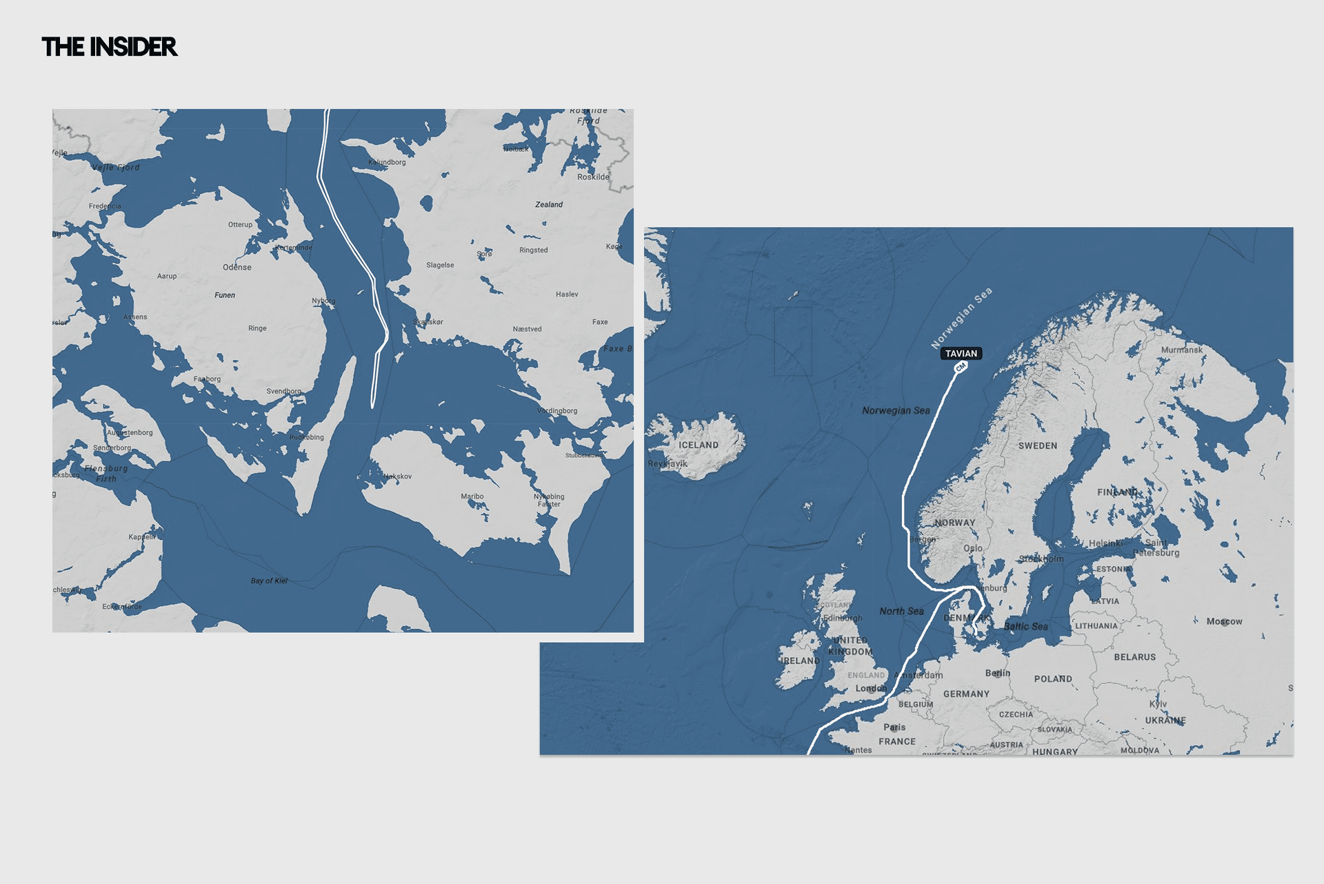 Путь «танкера-зомби» Tavian к Балтике и его разворот в датских водах