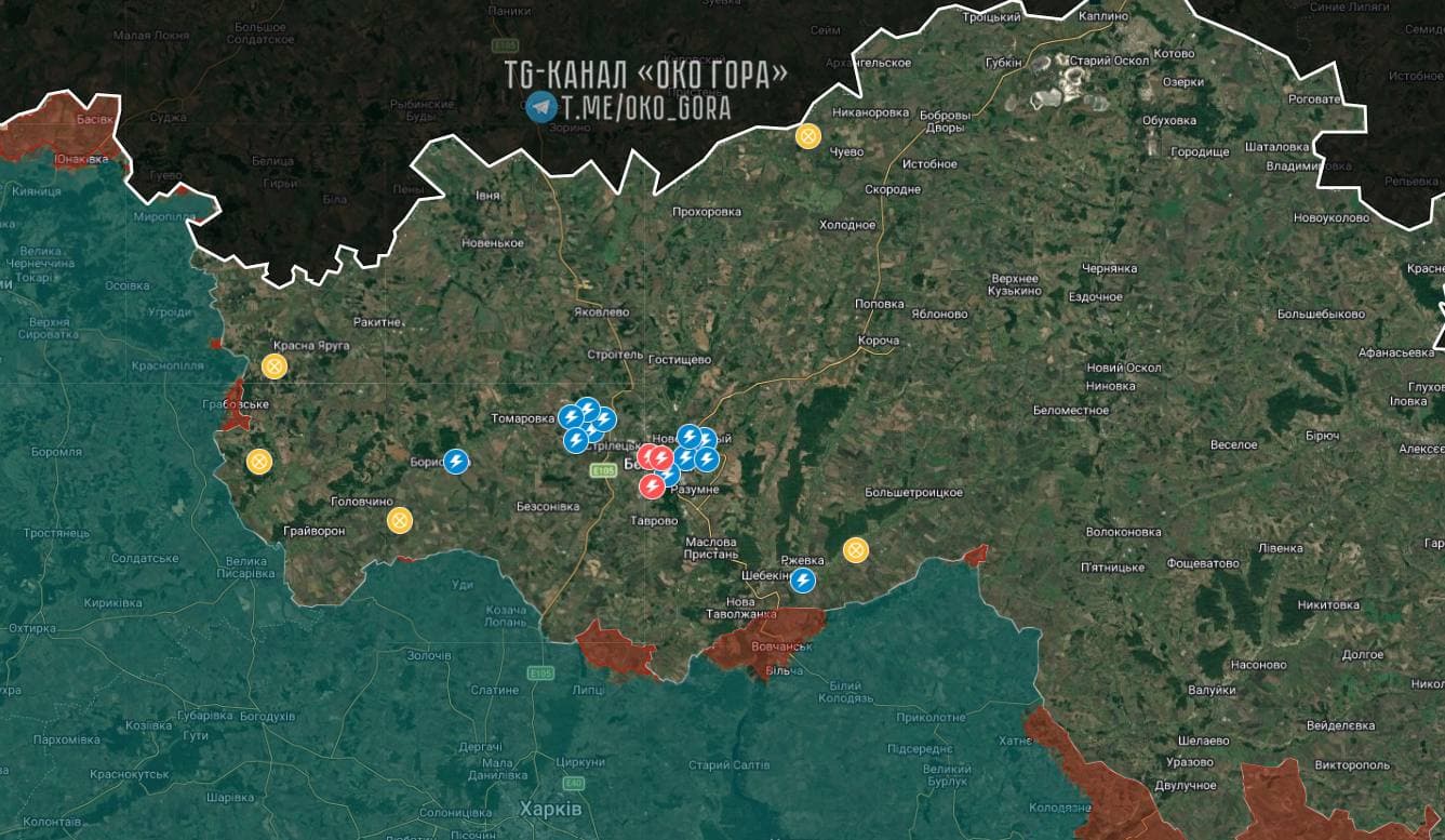 Карта ударов по энергосистеме Белгородской области в феврале 2026 года