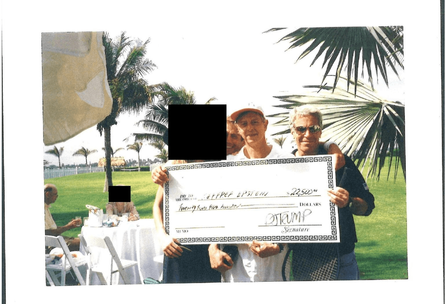 В документах по делу Эпштейна обнаружили чек на $22 тысячи, подписанный DJ TRUMP