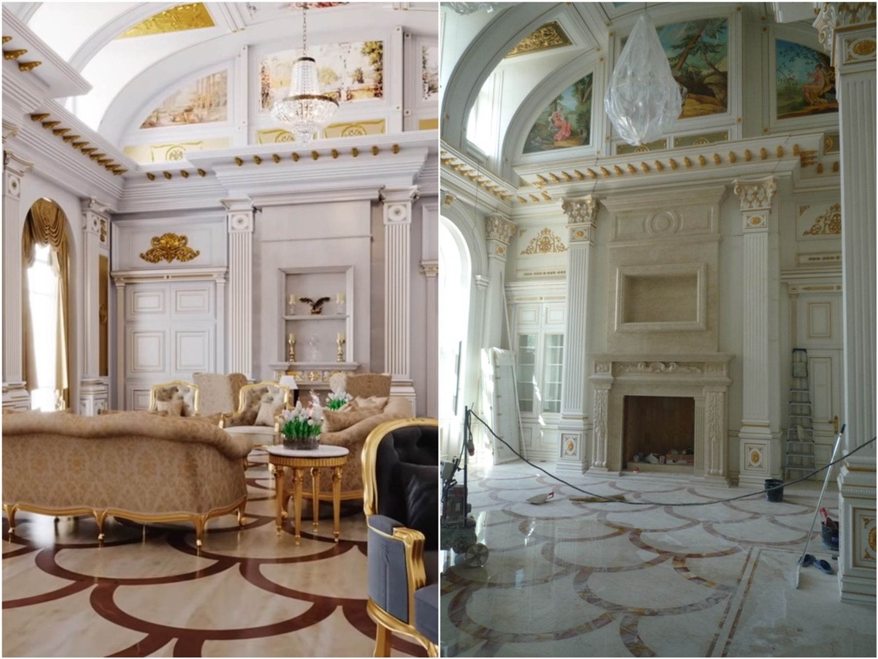 Слева — реальная фотография, справа — 3D-визуализация