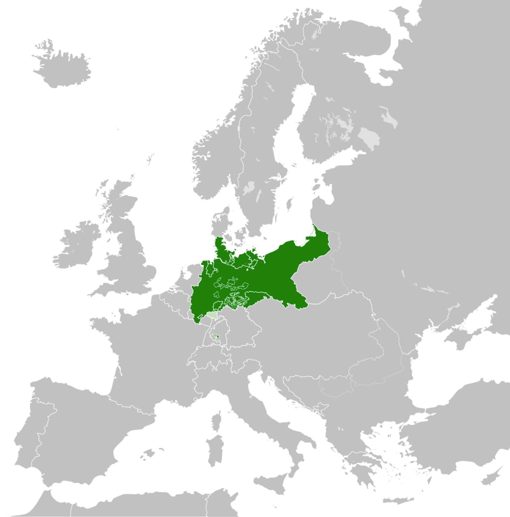 Северогерманский союз на карте Европы. Тогда очень немногие осознали, симптомом какого масштабного сдвига баланса сил явился сам факт его создания
