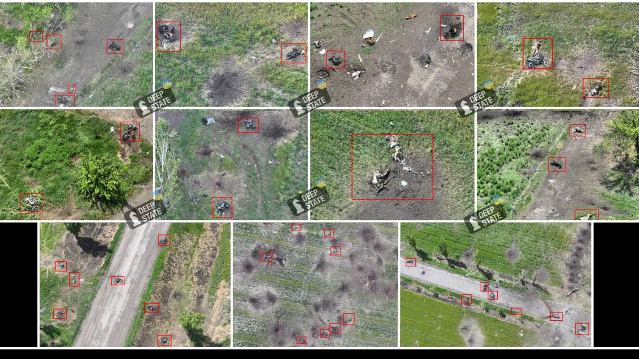 Погибшие российские штурмовики на подступах к селу Богатырь
