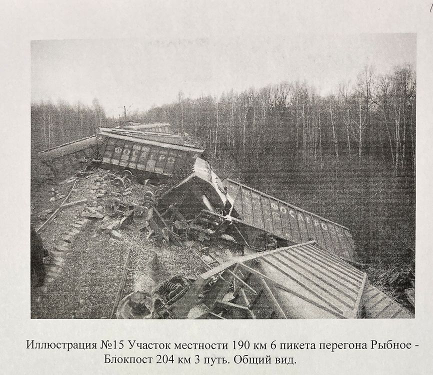 Aftermath of the railway explosion in the Ryazan Region
