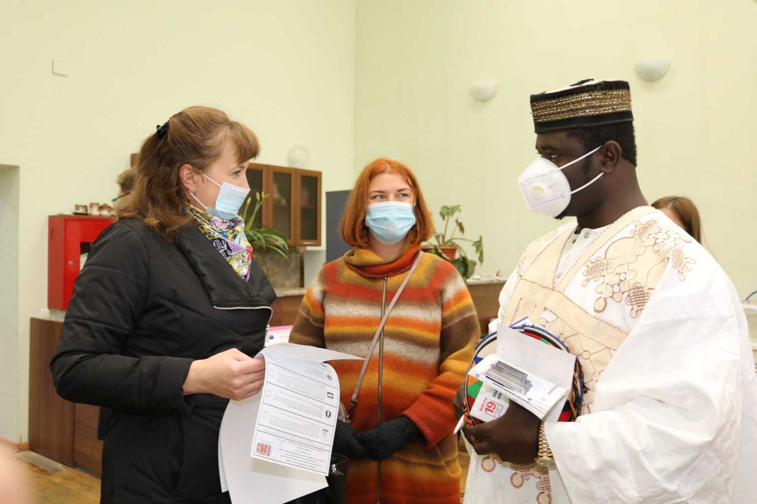 Jean François Nicolas Biboum at the elections to Russia's lower house of parliament, the State Duma, in 2021