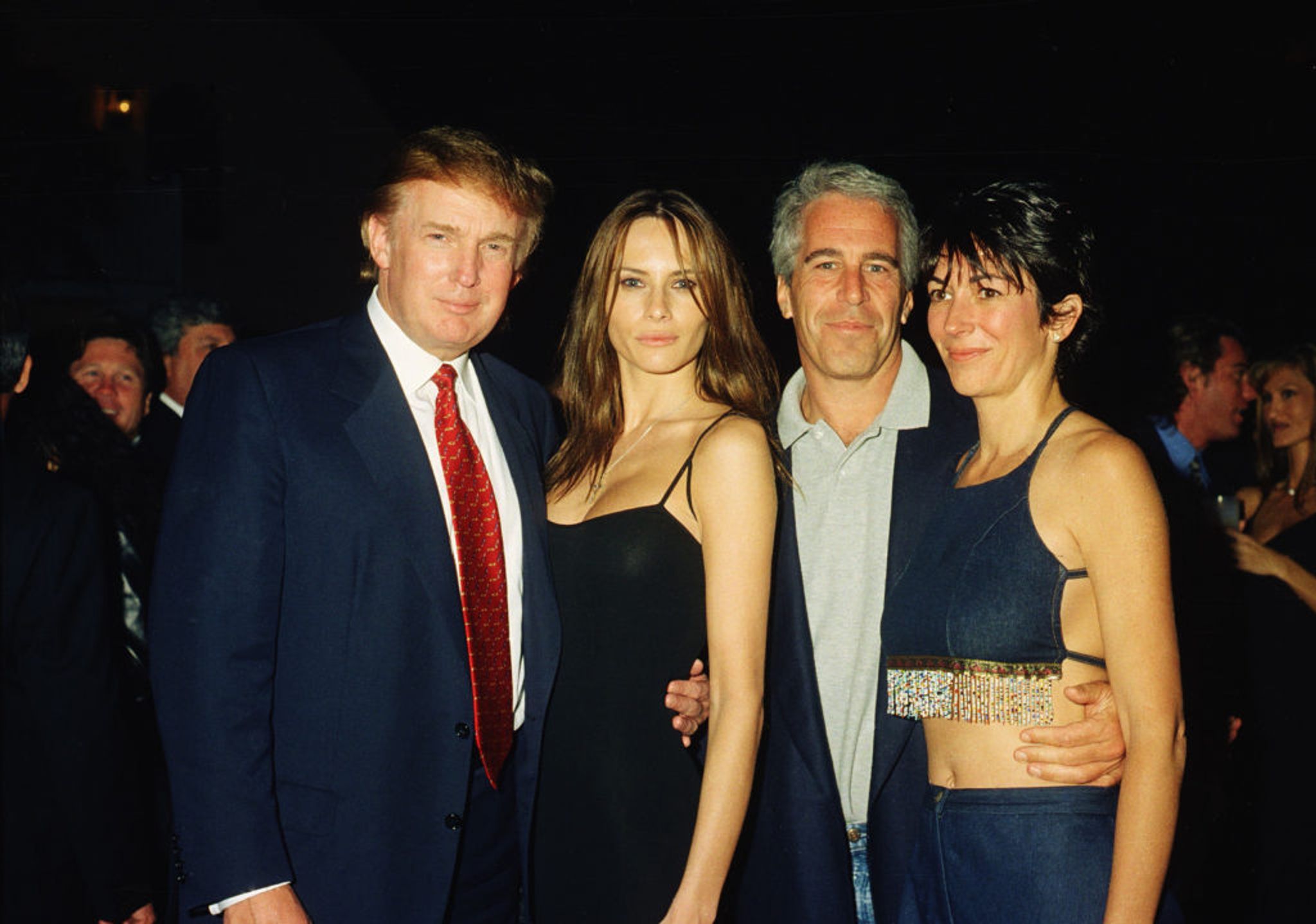 Trump in the company of the now-deceased Jeffrey Epstein