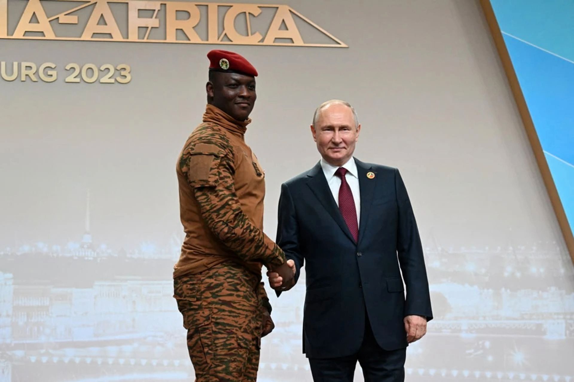 Putin and Burkina Faso’s junta leader Ibrahim Traoré