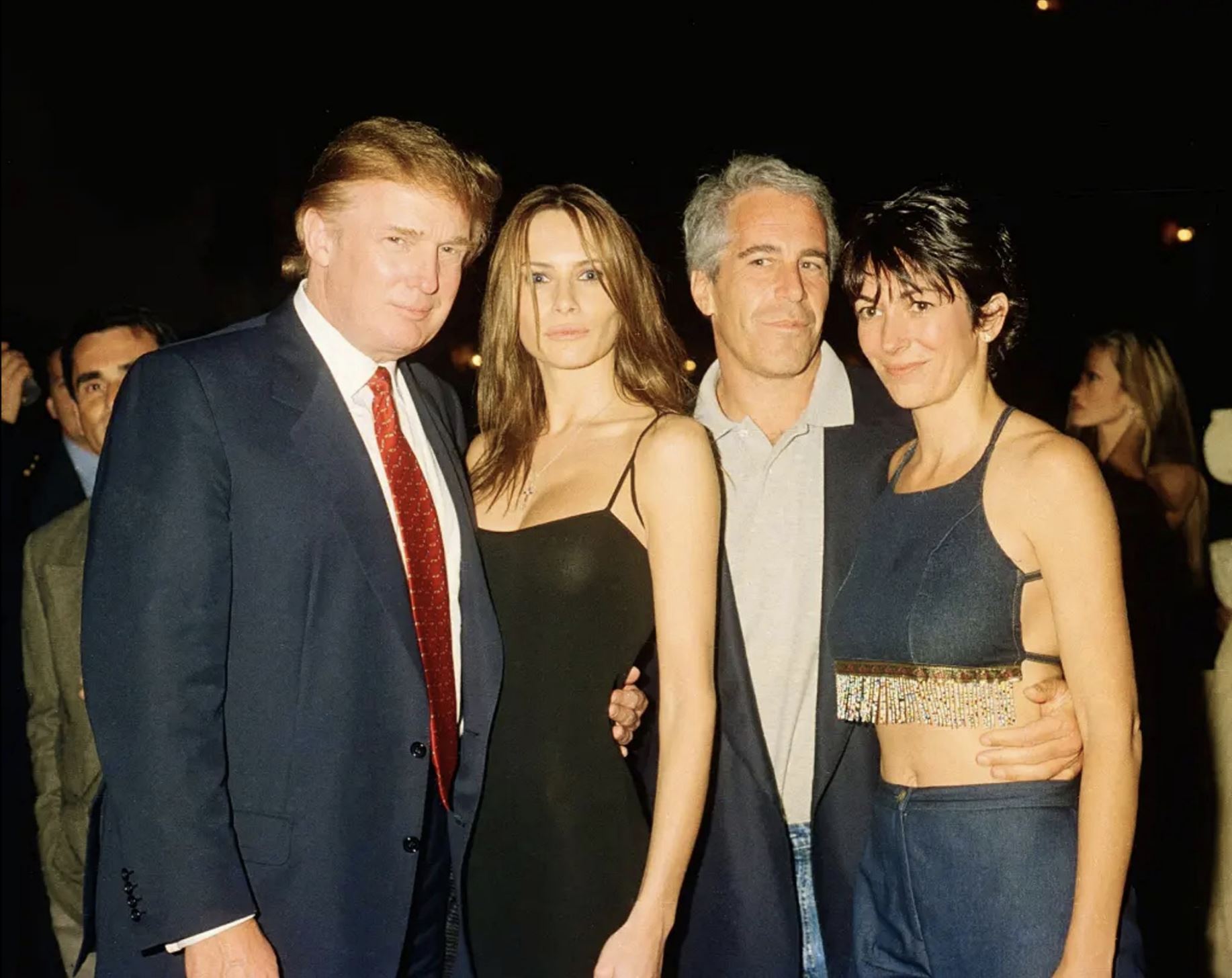 Donald Trump, Melania Trump, Jeffrey Epstein, and Ghislaine Maxwell