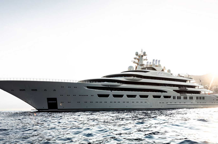 The $600 million superyacht Dilbar. Photo: Guillaume Plisson